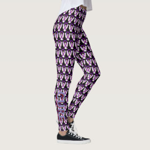 Burgundy & Purple Awareness Ribbon Angel Leggings