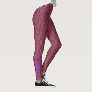 Burgundy & Purple Awareness Ruban Leggings Personn