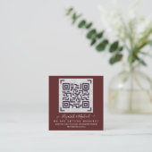 BURGUNDY QR SCANNING CODE Weddenschap Website - De Informatiekaartje (Staand voorkant)