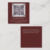 BURGUNDY QR SCANNING CODE Weddenschap Website - De Informatiekaartje (Voorkant / Achterkant)