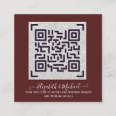 BURGUNDY QR SCANNING CODE Weddenschap Website - De Informatiekaartje (Voorkant)