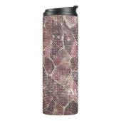 Burgundy Red Abstract Sparkle Thermosbeker (Gedraaid links)