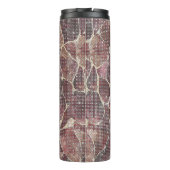 Burgundy Red Abstract Sparkle Thermosbeker (Achterkant)