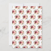 Burgundy Red and Blush Pink Floral Save The Date (Achterkant)