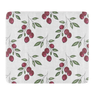 Burgundy Red Berries Pattern Snijplank