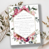 BURGUNDY RED BLUSH ROOS FLORA DRIVE BY BABY SHOWER BRIEFKAART