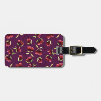 Burgundy Red Blush Roze Roze Bohemen Floral Bagagelabel