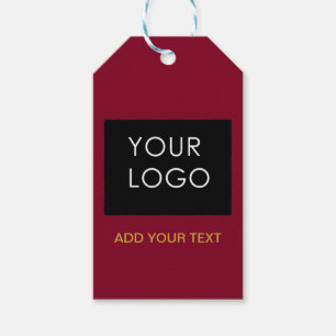 Burgundy Red  Business Voeg je Logo toe Cadeaulabel