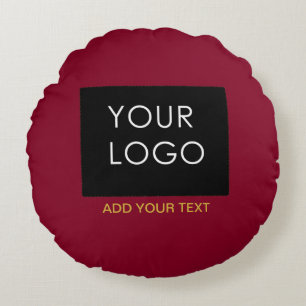Burgundy Red  Business Voeg je Logo toe Rond Kussen