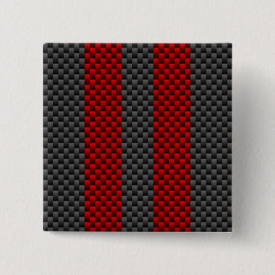 Burgundy Red Carbon Fiber, zoals racestapes Vierkante Button 5,1 Cm