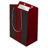 Burgundy Red Carbon Style Racestandaards Decor Medium Cadeauzakje (Achterkant Gekanteld)