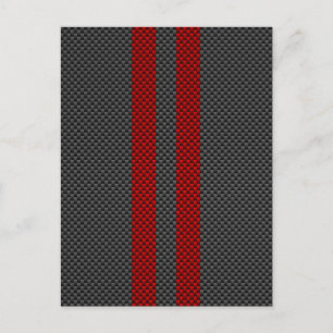 Burgundy Red Carbon Style Stripes Decor Briefkaart