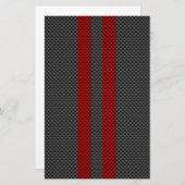 Burgundy Red Carbon Style Stripes Decor Briefpapier (Voorkant / Achterkant)