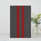 Burgundy Red Carbon Style Stripes Decor Briefpapier (Staand voorkant)