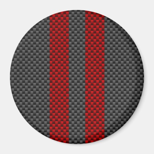 Burgundy Red Carbon Style Stripes Decor Magneet (Voorkant)