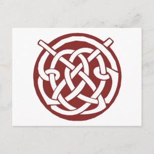 Burgundy Red Celtic Knotwork Briefkaart