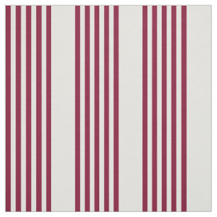 Burgundy Red en beige vijf strips Stof