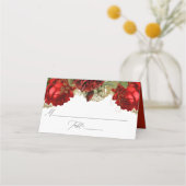 Burgundy Red en Gold  Rozen Weddenschap (Voorkant)