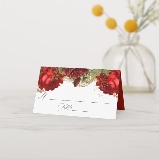 Burgundy Red en Gold  Rozen Weddenschap (Voorkant)