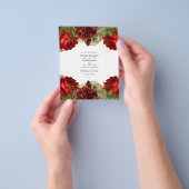 Burgundy Red en Gold Shabby Rozen Weddenschap Flyer (Hand)