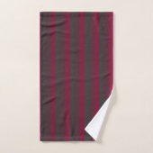 Burgundy red en houtskool met vijf strippen bad handdoek (Handdoek)
