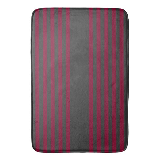 Burgundy red en houtskool met vijf strippen badmat (Voorkant Verticaal)
