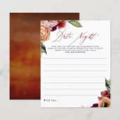 Burgundy Red en Oranje Floral Date Night Idees (Voorkant / Achterkant)