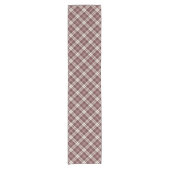 Burgundy Red en Tan Madras Pset Pattern Korte Tafelloper (Voorkant)