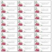 Burgundy Red et Blush Guest Name Étiquette de adre (Devant)