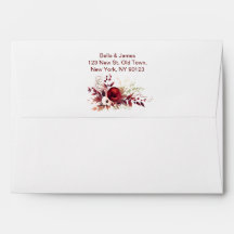 Burgundy Red Floral Fall Wedding