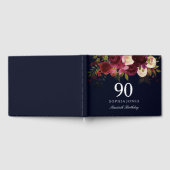 Burgundy Red Floral Navy 90e Anniversaire Livre d' (Complet)