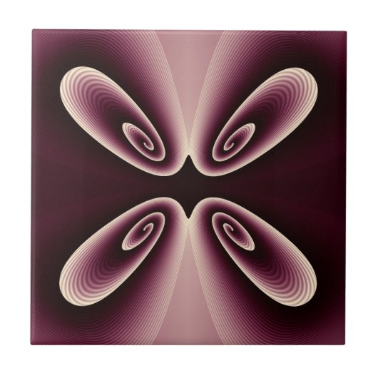 Burgundy Red Floral Petal Digital Pattern Tegeltje (Voorkant)