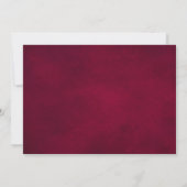 Burgundy Red Floral Rustic Boho Verloving Kaart (Achterkant)