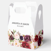 Burgundy Red Floral Rustic Boho Wedding Bedankdoosjes (Geopend)