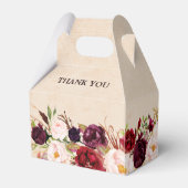 Burgundy Red Floral Rustic Boho Wedding Bedankdoosjes (Achterkant)