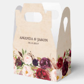 Burgundy Red Floral Rustic Boho Wedding Bedankdoosjes (Geopend)