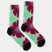 Burgundy Red Flower Mandala Art Fun Socks Sokken (Rechts)