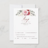 Burgundy Red Foliage Boho Wedding RSVP (Voorkant)