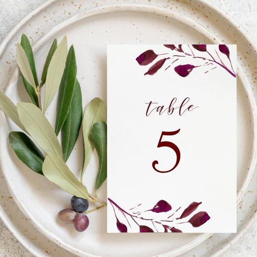 Burgundy Red Foliage Wedding Kaart