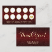 Burgundy Red Glitter Modern Salon Loyalty (Voorkant / Achterkant)