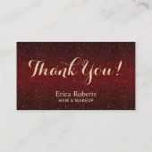 Burgundy Red Glitter Modern Salon Loyalty (Achterkant)