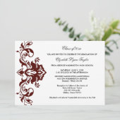 Burgundy Red Graduation Faire-part Bourgogne Rouge (Debout devant)