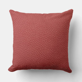 Burgundy Red Leather Print Pillow Kussen