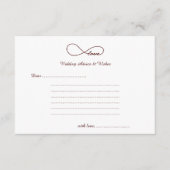 Burgundy Red Love Wedwing Wishes & Advice Kaarten (Voorkant)