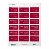 Burgundy Red Minimalist | Kerstadres Etiket (Full Sheet)