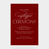 Burgundy Red Modern Script Unplugged Ceremony  (Recto)