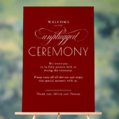 Burgundy Red Modern Script Unplugged Ceremony  (Neutre)
