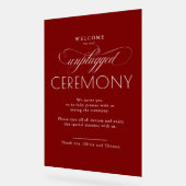 Burgundy Red Modern Script Unplugged Ceremony  (Angle)