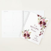 Burgundy Red Navy Blue Floral Mariage (Devant avec enveloppe)