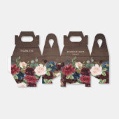 Burgundy Red Navy Floral Rustic Boho Wedding Bedankdoosjes (Uitgevouwen)